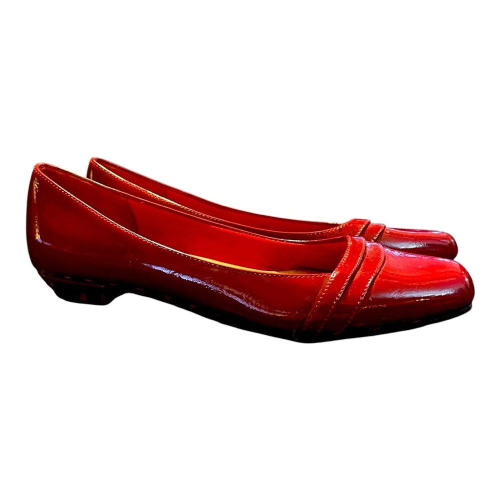 Abella Red Patent Leather Flats Size 9 | Chic Comfort | Comfort Cushioned Insole - Picture 5 of 10